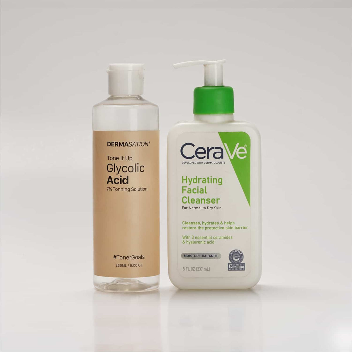 CeraVe Hydrating Facial Cleanser 237ML & DS Glycolic Acid 7% Toning Solution 266ML