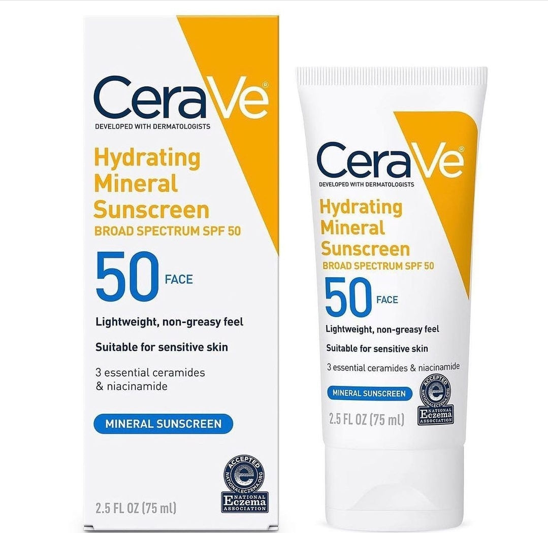 CeraVe Hydrating Mineral Face Sunscreen SPF 50 75ml